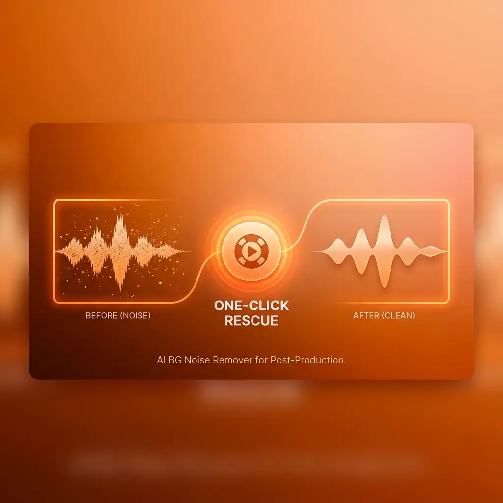 One-Click Rescue for Post-Production with AI BG Noise Remover