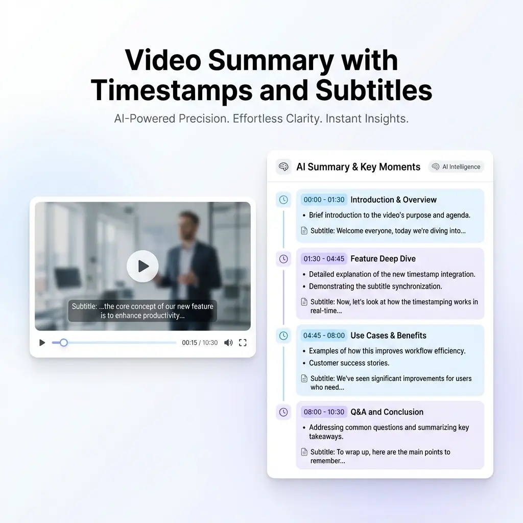 Video Summary with Timestamps and Subtitles