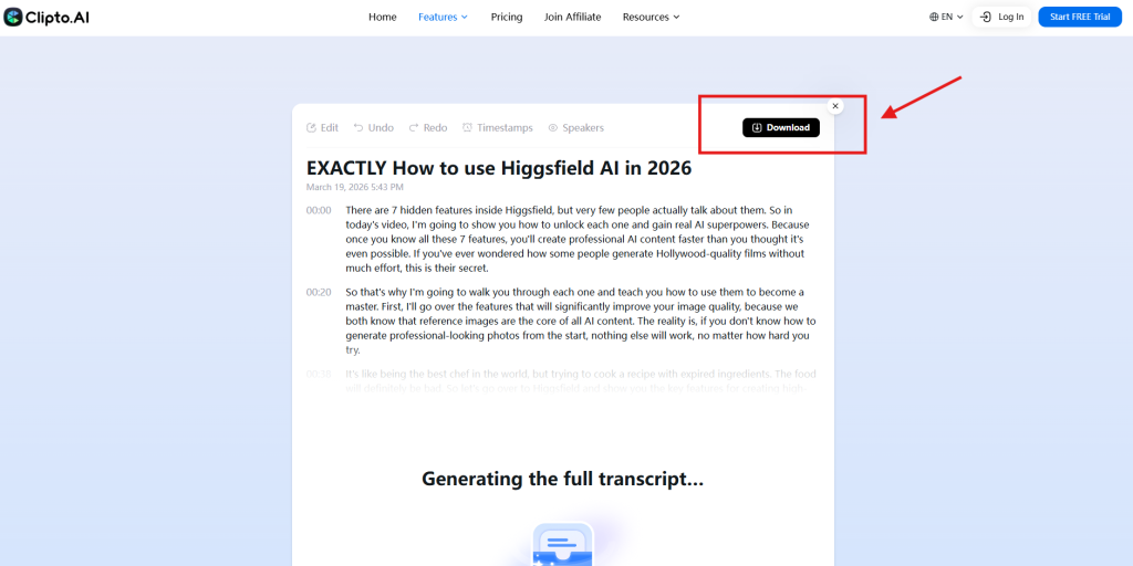 Clipto AI Text copying feature