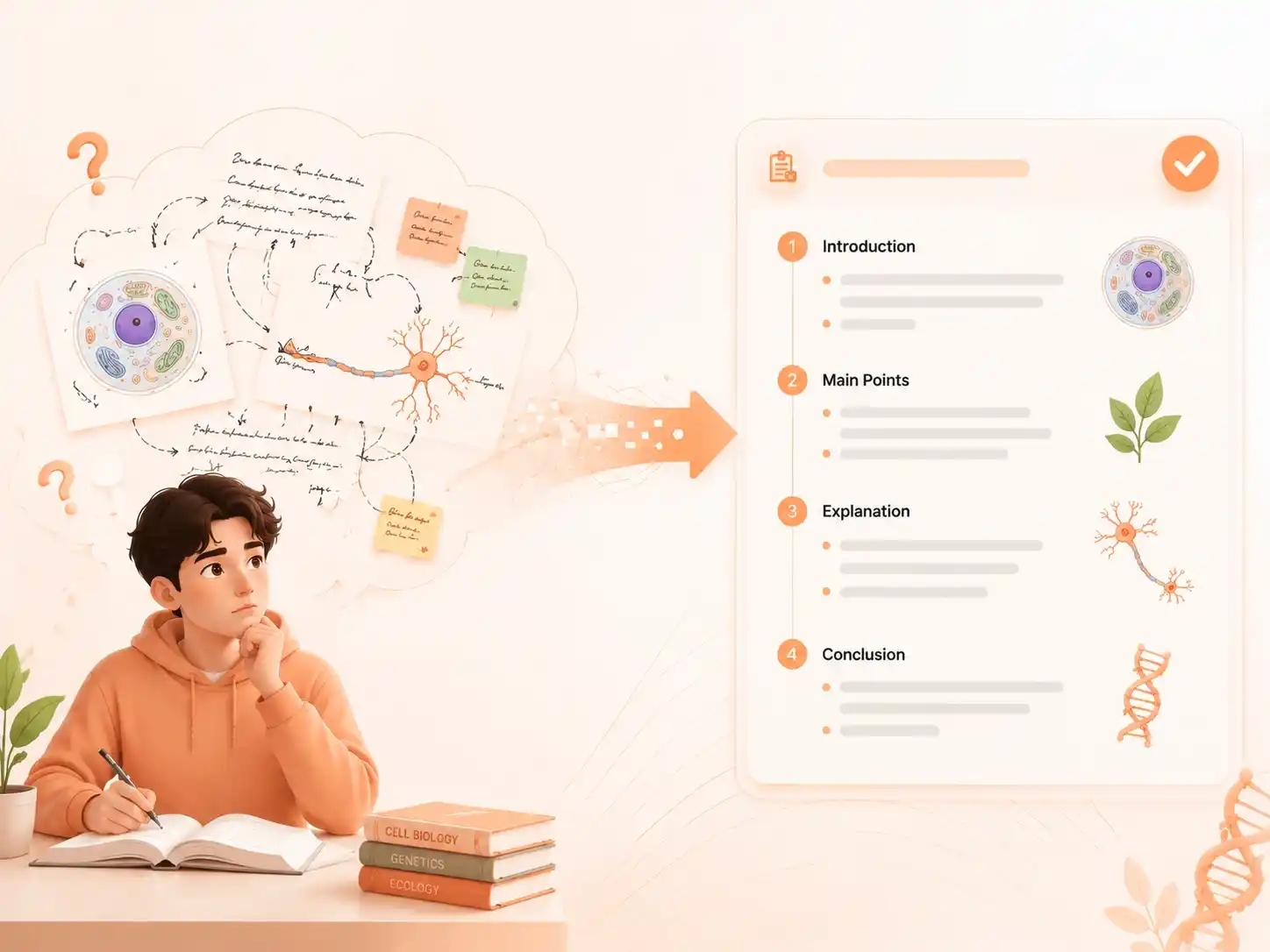 Turn Confused Thoughts Into Standard Biology Exam Answers