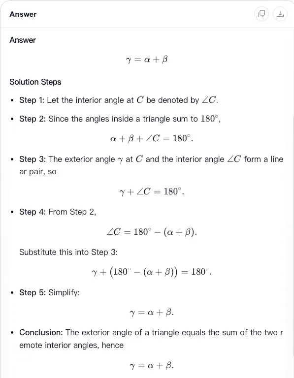 Step-by-step solution for math problems