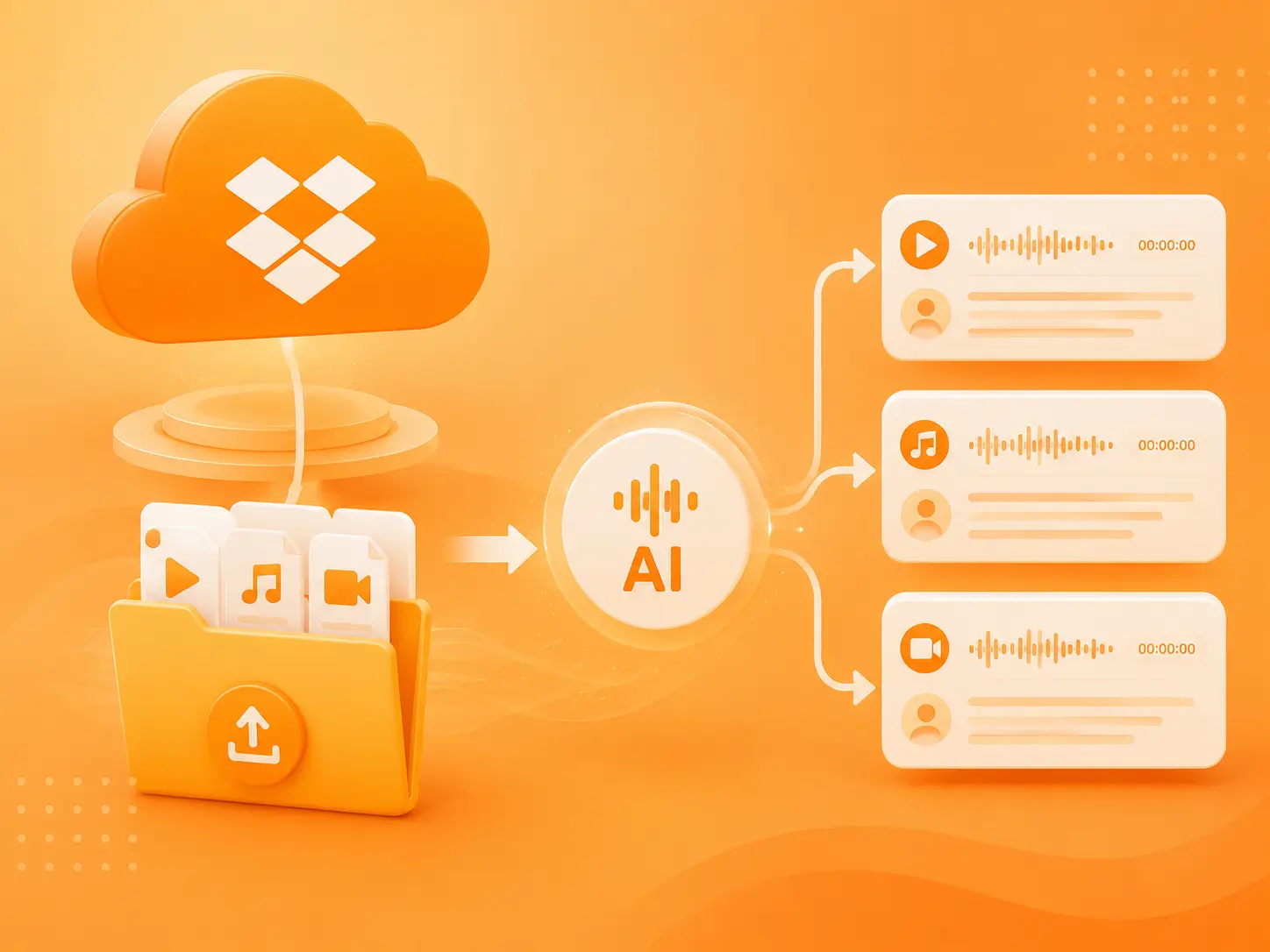 Batch Transcribe Dropbox Files with AI Online
