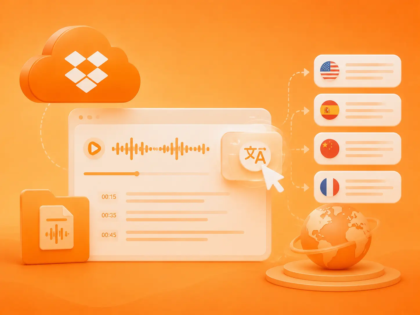 Translate Transcripts into Over 99+ Languages ​​with A Single Click