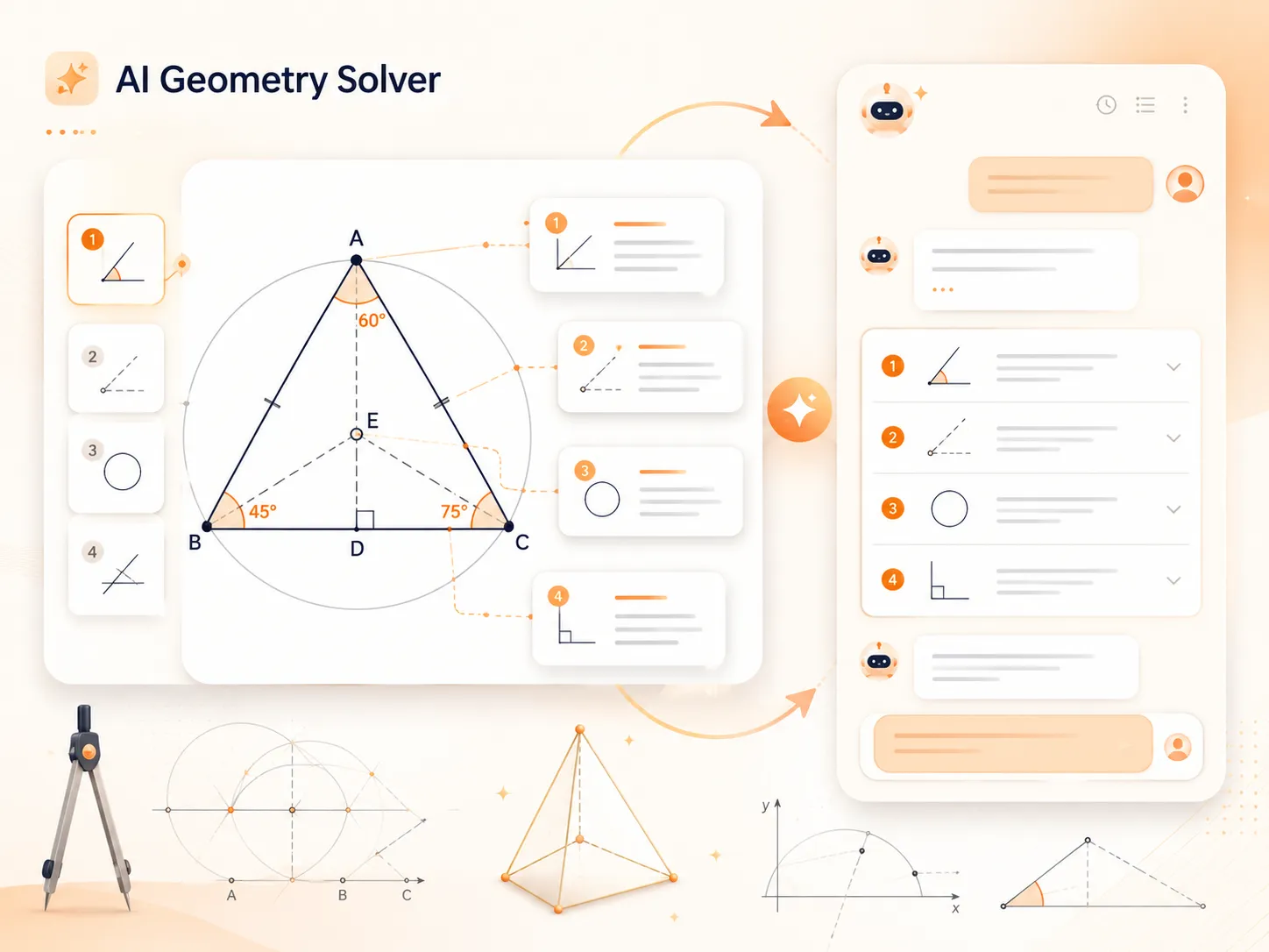 Interactive AI Geometry Solver for Deeper Understanding