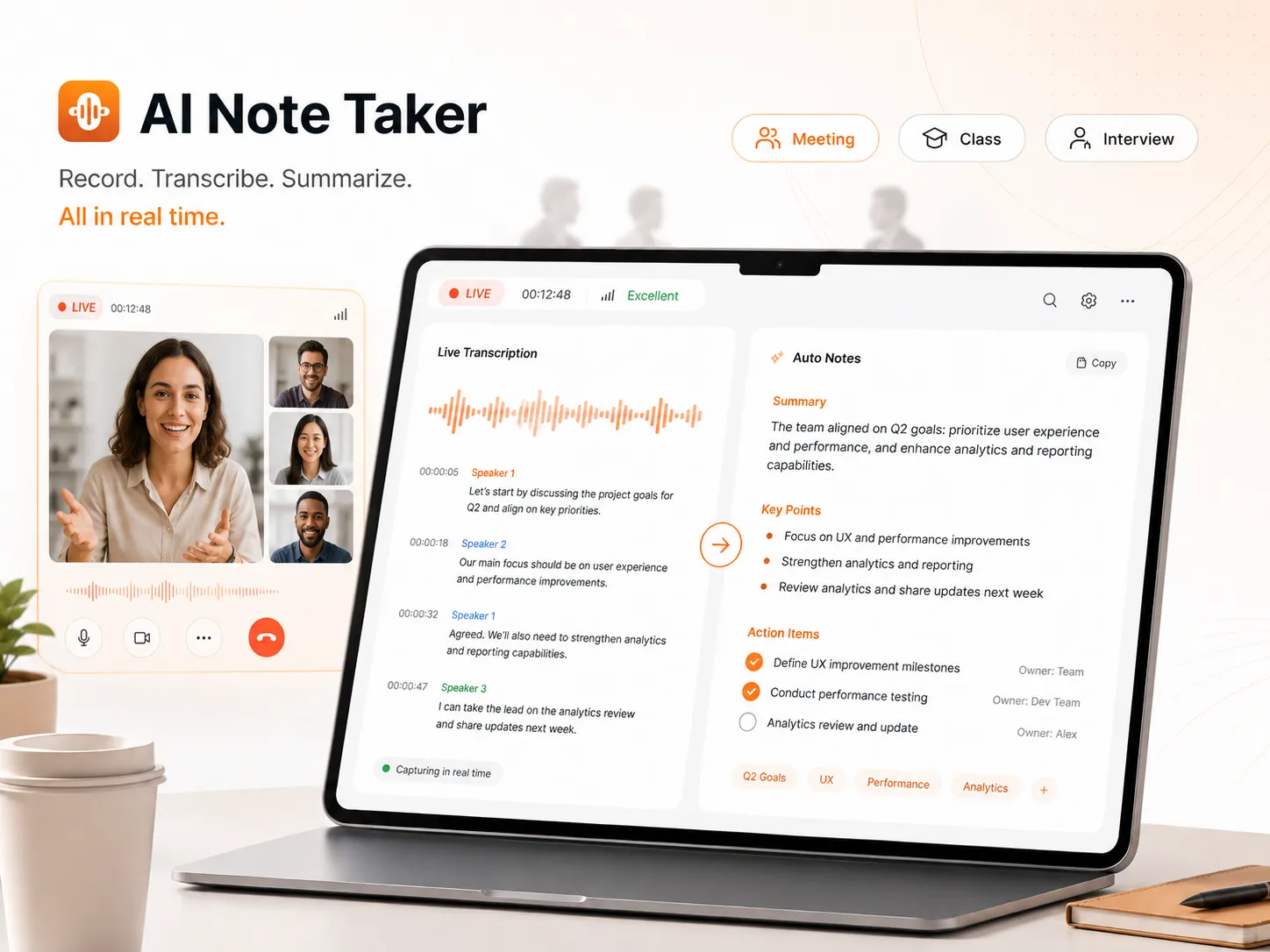 Turn Any Recording into Accurate Notes in Real Time