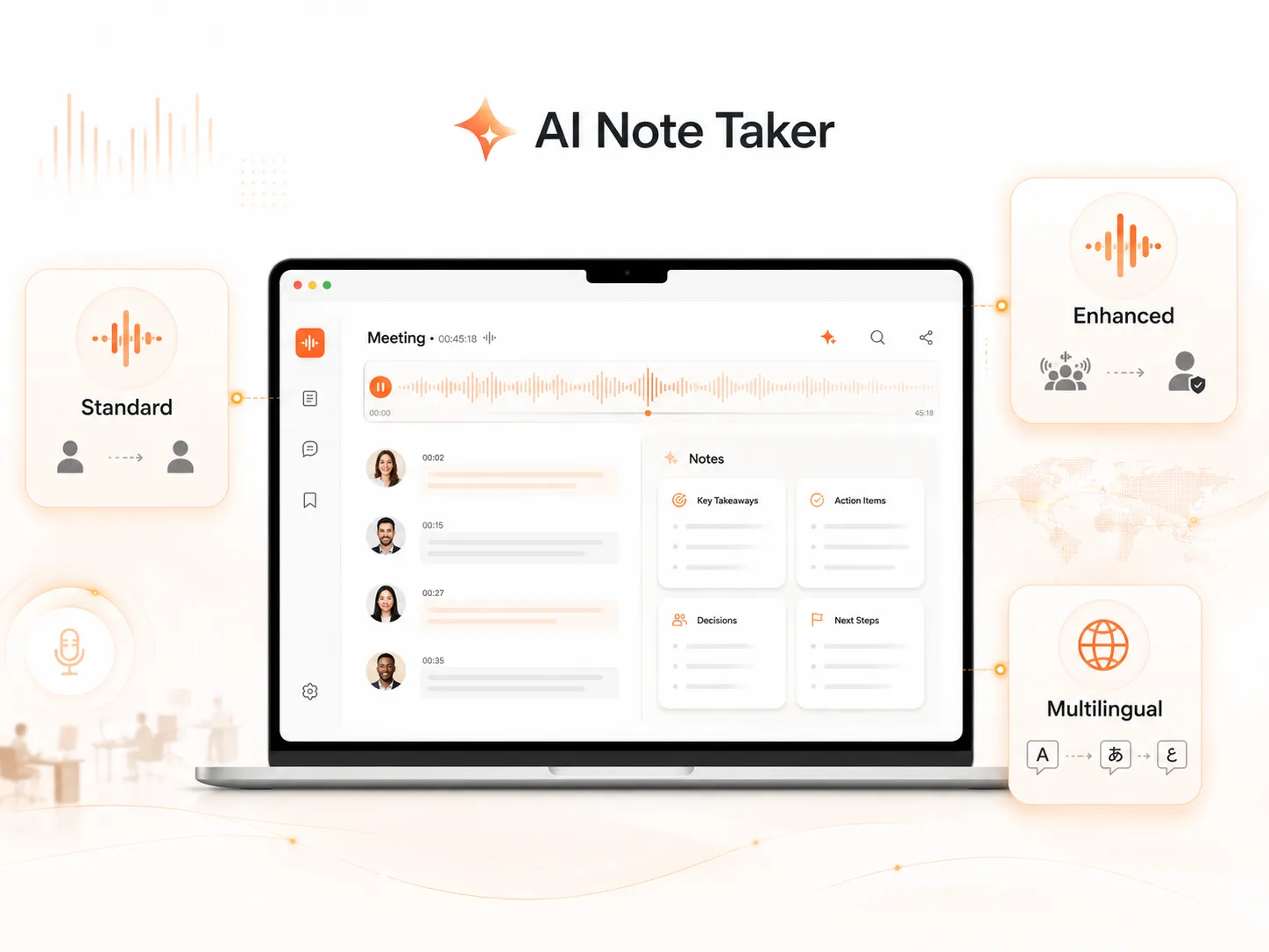 Create Accurate Notes with 3 Smart Transcription Modes